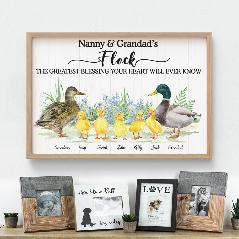 Flock The Greatest Blessing, Gift For Family, Personalized Poster, Duck Family Poster - Poster & Canvas - GoDuckee