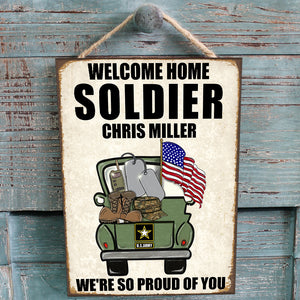 We Are So Proud Of You Personalized Military Metal Sign - Metal Wall Art - GoDuckee