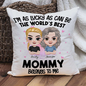 I'm As Lucky As Can Be, Personalized Pillow, Gift For Mother's Day - Pillow - GoDuckee