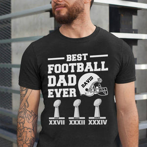 Best Football Dad Ever Personalized Football Dad - Shirts - GoDuckee