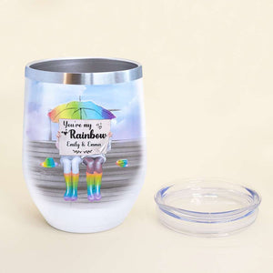 LGBT Couple Wine Tumbler - You're My Rainbow - Wine Tumbler - GoDuckee