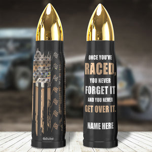 Dirt Track Racing Bullet Tumbler - Custom Name - The Race Track The Only Place Where Prayer And The National Anthem Are Not Offensive - Water Bottles - GoDuckee
