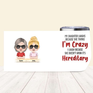 Mom It's Hereditary, Personalized Wine Tumbler, Bad*ss Mom And Kids Wine Tumbler, Funny Mother's Day Gift - Wine Tumbler - GoDuckee