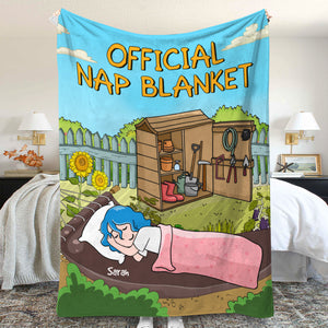 For Gardening Girl - Personalized Cartoon Sleeping Girl - Official Nap Blanket - Blanket - GoDuckee