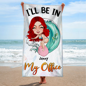 Surfing I'll Be In My Office - Personalized Beach Towel - Beach Towel - GoDuckee