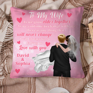 Keep Falling In Love With You, Personalized Square Pillow, Romantic Couple Pillow, Gift For Wife/Husband - Pillow - GoDuckee