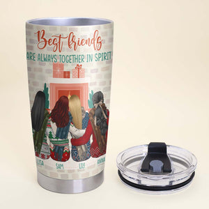 Best Friends Are Always Together In Spirit, Besties Autumn Winter Personalized Tumbler - Tumbler Cup - GoDuckee