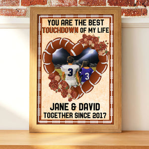 American Football Poster - Custom Couple Photo - You Are The Best Touchdown Of My Life - Heart Shape - Poster & Canvas - GoDuckee