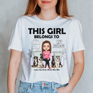 Personalized Single & Dog Shirt, This Girl Belongs To, Gift For Dog Lover - Shirts - GoDuckee