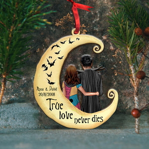 Couple True Love Never Die, Personalized Wood Ornament - Ornament - GoDuckee