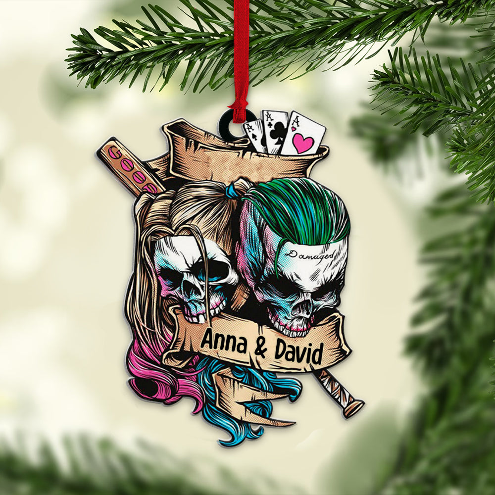 Personalized Couple Wood Ornament, Christmas Tree Decor - Ornament - GoDuckee