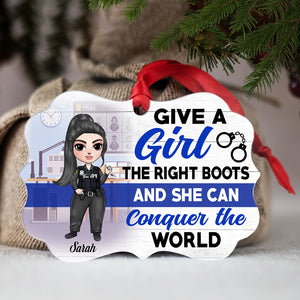 Female Police Give A Girl The Right Boots - Personalized Ornament - Ornament - GoDuckee