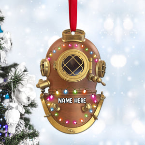 Scuba Diving Helmet - Personalized Christmas Ornament - Ornament - GoDuckee