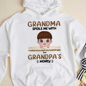 Grandma Spoils Me With Grandpa's Money Personalized Grandkid Shirt, Gift For Family - Shirts - GoDuckee