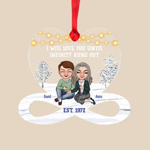 I Will Love You Until Infinity Runs Out - Personalized Old Couple Ornament, Christmas Gift - Ornament - GoDuckee