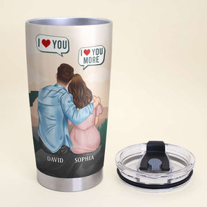 I Love You I Love You More, Couple Loving Personalized Tumbler - Tumbler Cup - GoDuckee