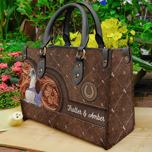 Personalized Horse Girl Leather Bag, Gift For Horse Lovers - Leather Bag - GoDuckee