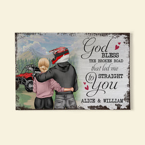 Personalized UTV Racing Couple Poster - God Blessed The Broken Road That Led Me Straight To You - Poster & Canvas - GoDuckee