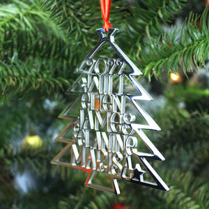 Christmas Family Tree, Custom Shape Emblem, Christmas Home Decor - Ornament - GoDuckee