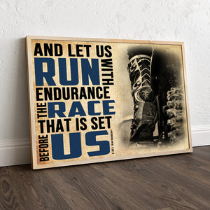 Vintage Motocross Poster - And Let Us Run With Endurance - Poster & Canvas - GoDuckee