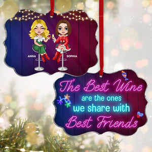 The Best Wine Are The One Shared Between Best Friends-Personalized Acrylic Ornament - Ornament - GoDuckee