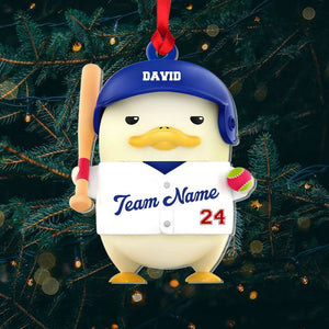 Personalized Duck Baseball Acrylic Ornament, Christmas Gift - Ornament - GoDuckee