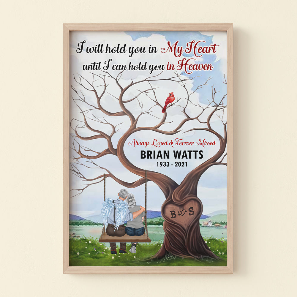 I Will Hold You In My Heart Personalized Heaven Canvas Print, Gift For Wife/Husband - Poster & Canvas - GoDuckee