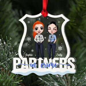 Police Colleagues And Friends Partners In Crime Personalized Acrylic Custom Shape Ornament - Ornament - GoDuckee