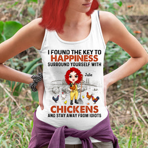 I Found The Key To Happiness And Stay Away From Idiots, Personalized Shirt, Gift For Farm Lovers - Shirts - GoDuckee