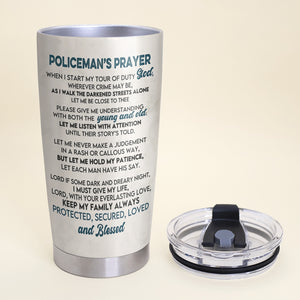 Personalized Police Tumbler - Policeman's Prayer - Uniform Room - Tumbler Cup - GoDuckee