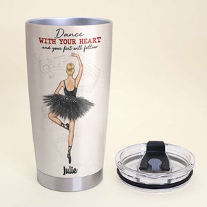 Personalized Ballet Tumbler Cup - Dance With Your Heart - Tumbler Cup - GoDuckee