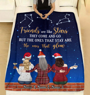 Personalized Christmas Zodiac Sister Blanket - Friends Are Like Stars They Come And Go - Blanket - GoDuckee