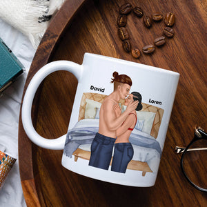 Dad All Day Daddy All Night, Personalized Couple White Mug - Coffee Mug - GoDuckee