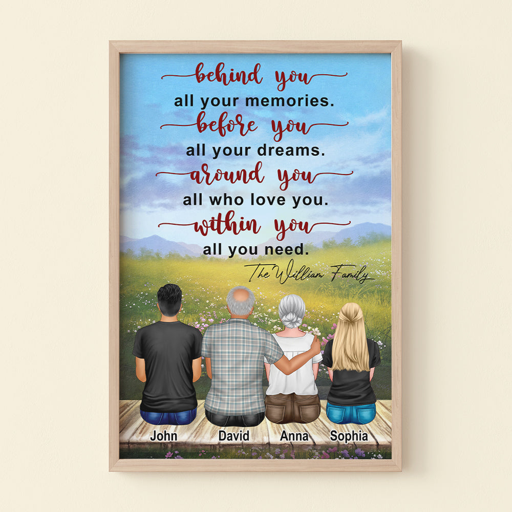 Behind You All Your Memories Personalized Family Canvas Print, Gift Fo -  GoDuckee