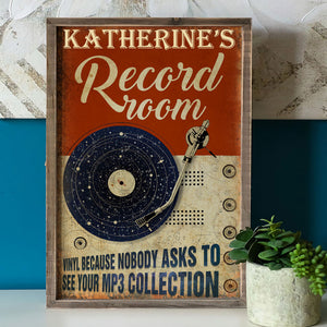 Personalized Record Room Poster - Nobody Asks To See Your MP3 Collection - Vinyl Record - Poster & Canvas - GoDuckee