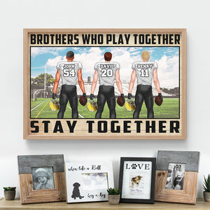 Personalized American Football Brothers Poster - Brothers Who Play Together - Poster & Canvas - GoDuckee