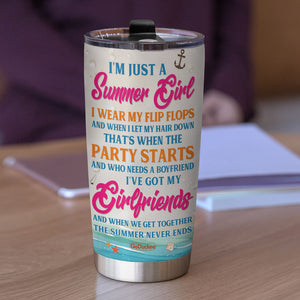 Personalized Beach Girl Tumbler - When We Get Together The Summer Never Ends - Tumbler Cup - GoDuckee