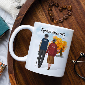 Let's Walk Together Stay Together & Grow Old Together Personalized Old Couple Mug, Gift For Couple - Coffee Mug - GoDuckee