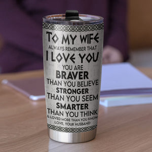 Personalized Viking Couple Tumbler - I Love You To Valhalla And Back - Tumbler Cup - GoDuckee