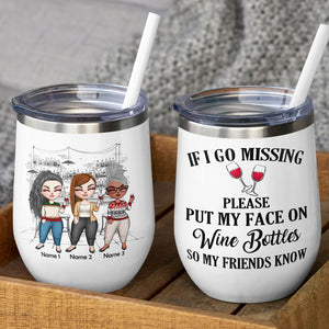 Personalized Drinking Girls Bestie Wine Tumbler - Put My Face On Wine Bottles - Fashion Girl Doll Bar - Wine Tumbler - GoDuckee