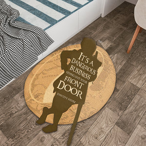 J.R.R. Tolkien Shape Doormat - It's A Dangerous Business Going Out Your Front Door - Doormat - GoDuckee