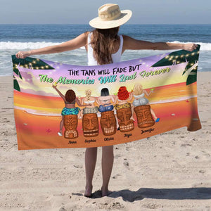 The Tans Will Fade, Gift For Bestie, Personalized Beach Towel, Beach Friends Towel, Anniversary Gift - Beach Towel - GoDuckee