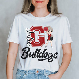 Go Bulldogs, Personalized Cheerleader School Mascot Shirt - Shirts - GoDuckee