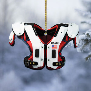 American Football Shoulder Pads - Personalized Christmas Ornament - Ornament - GoDuckee