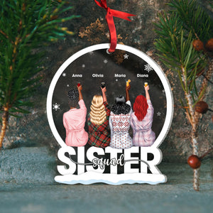 Sister Squad Christmas, Acrylic Personalized Shape Ornament Gift For Besties - Ornament - GoDuckee