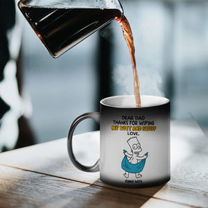 Dear Dad Thanks For Wiping My Butt And Stuff - Personalized Magic Mug - Gift For Dad - Magic Mug - GoDuckee