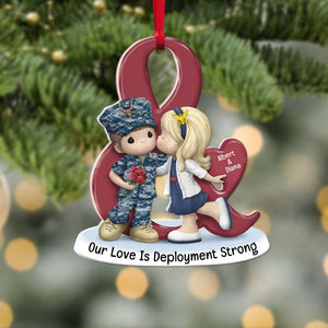 Military Couple Love Acrylic Custom Shape Ornament - Ornament - GoDuckee