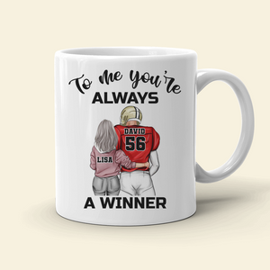 Football Couple I'll Always Be Your Biggest Fan, Personalized Gift White Mug - Coffee Mug - GoDuckee