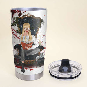 Horro Books - Personalized Reading Girl Tumbler - So They'll Never Find You - Tumbler Cup - GoDuckee