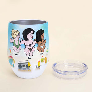 Why Be Moody When You Can Shake Yo' Booty, Besties Butt Dancing Wine Tumbler - Wine Tumbler - GoDuckee